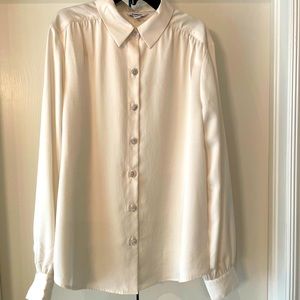 Express Holiday Blouse with Rhinestone Detail